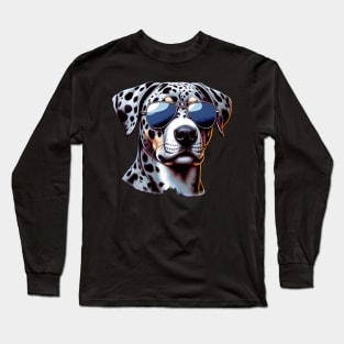 Catahoula Leopard Dog Wearing Sunglasses Long Sleeve T-Shirt